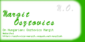 margit osztovics business card